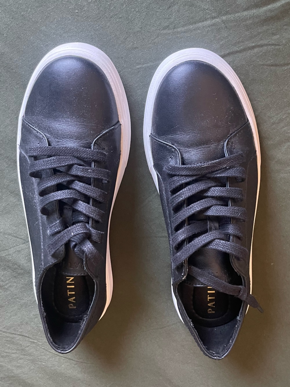 Patina, women’s  Blacke Leather Low-Top Sneakers